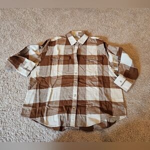 Old Navy The Boyfriend Shirt Flannel Womens Large NWT